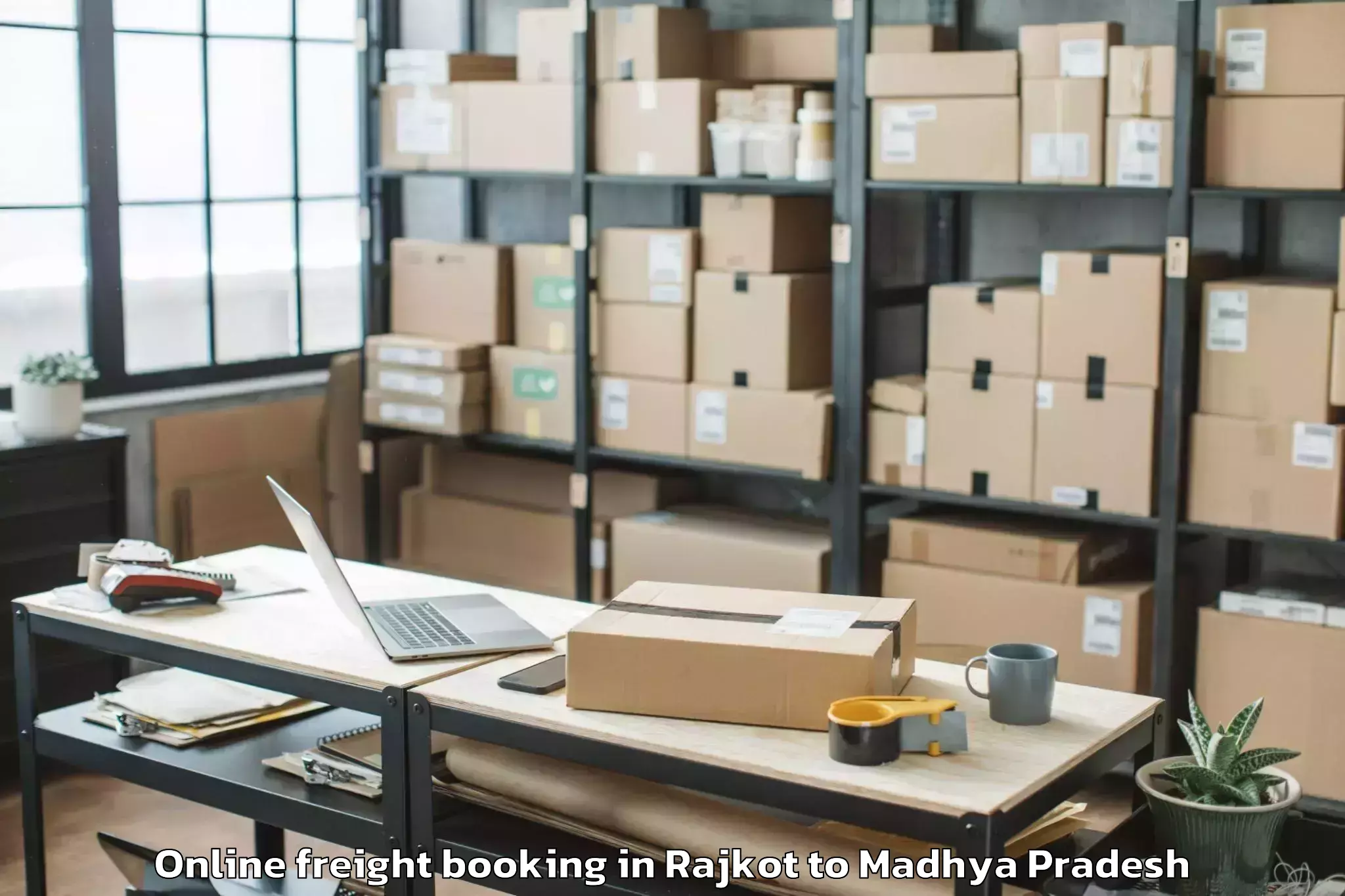 Book Rajkot to Iit Indore Online Freight Booking